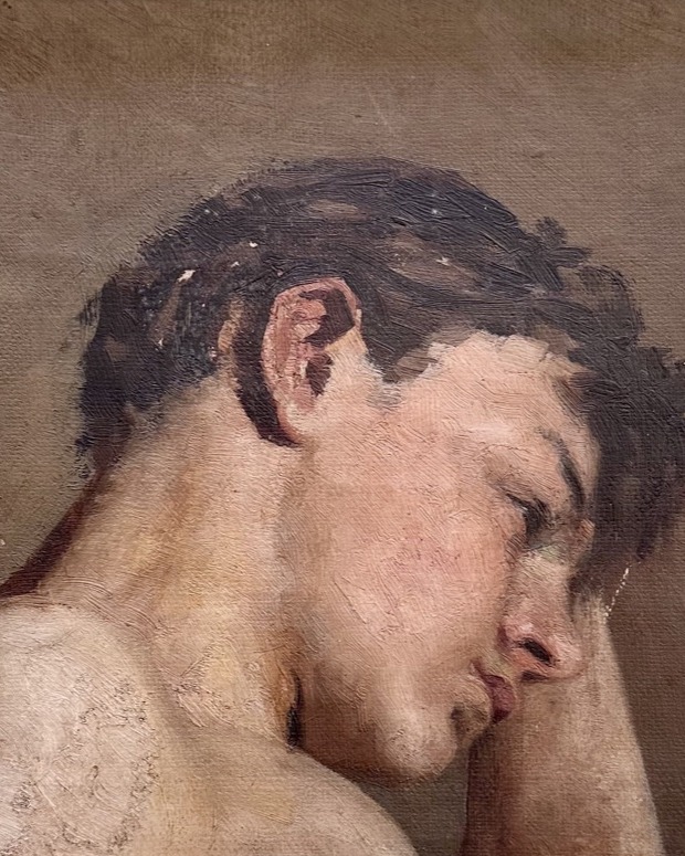 Maker unknown — head study of a youth, Munich school