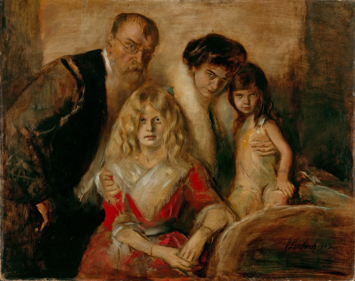 Franz von Lenbach, Franz von Lenbach mit Frau und Töchtern, 1903